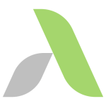 A logo featuring two stylized, overlapping leaf shapes—one light gray on the left and one light green on the right—symbolizing the eco-friendly approach of an Arlington junk removal service, all set on a transparent background.